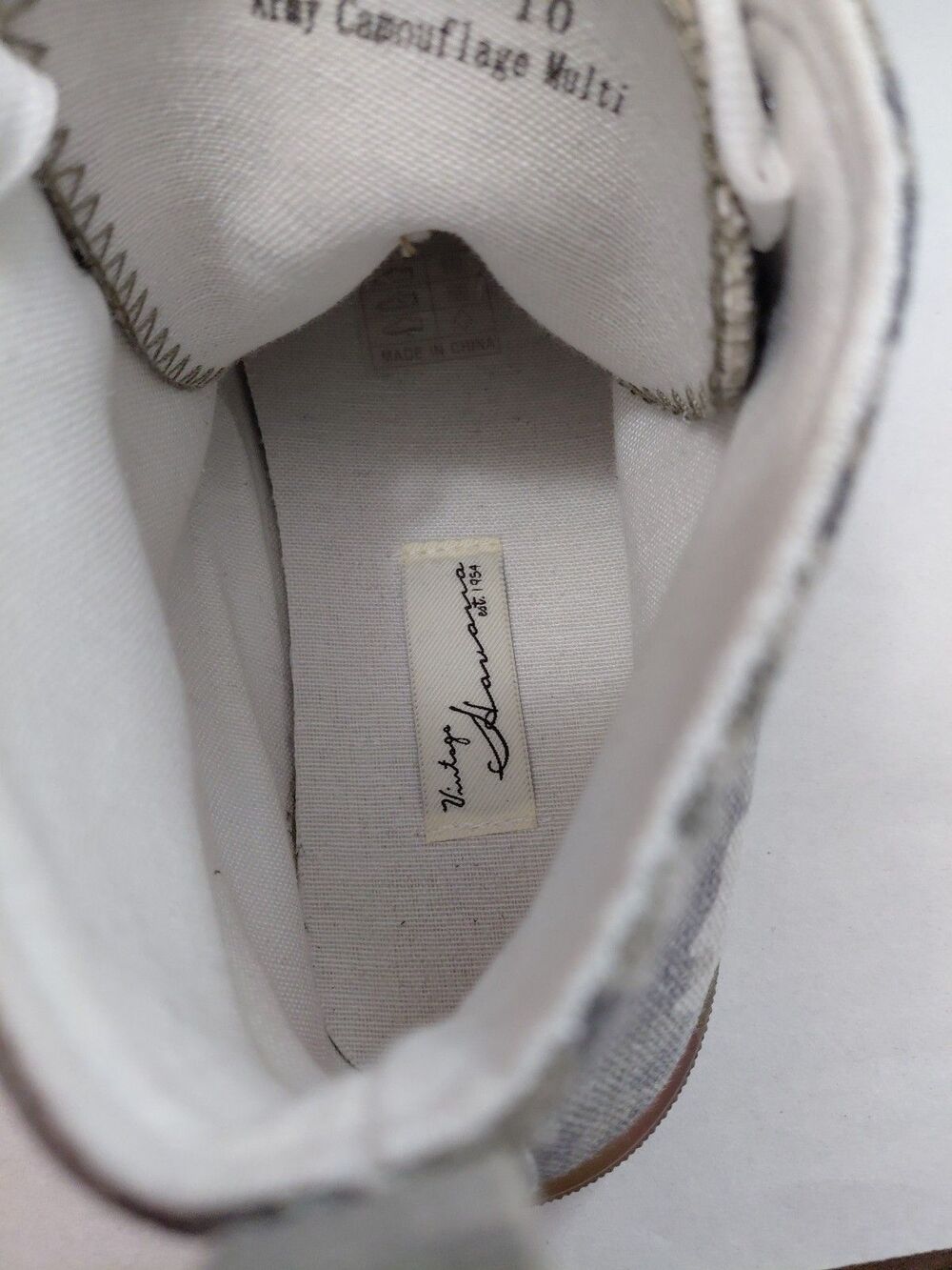 Vintage Havana High Top Sneakers Rewind Army Camo Print Size 10 Lace Up - Picture 7 of 8